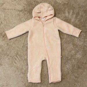 Baby Gap Light Pink Sherpa Bear One Piece Zip Up